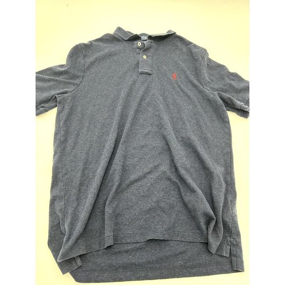 Polo Ralph Lauren Shirt Men's Large Gray Short Sleeves Classic Fit Button Up - Picture 1 of 3